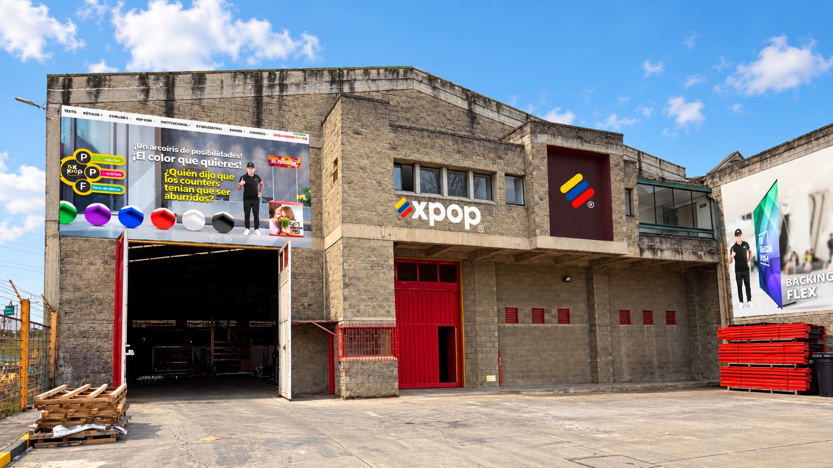 Fachada de la sede principal de Expop en Mosquera